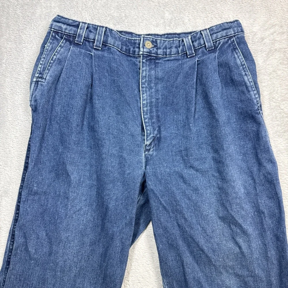 Vtg Dockers Pleated Denim Pants Men 34x32 Blue Relaxed Fit USA Levi's